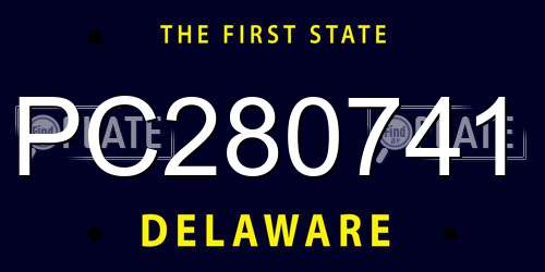 PC280741 Delaware License Plate