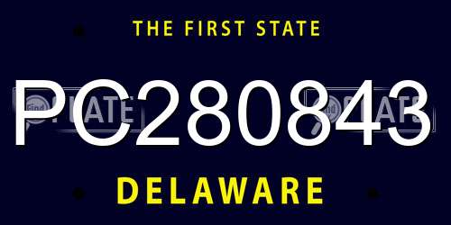 PC280843 Delaware License Plate