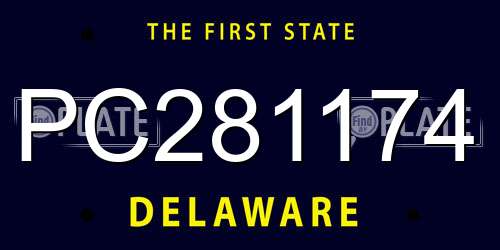 PC281174 Delaware License Plate