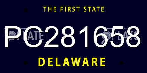 PC281658 Delaware License Plate