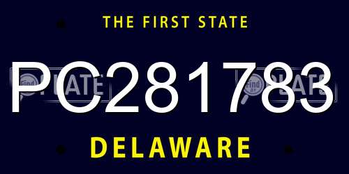 PC281783 Delaware License Plate