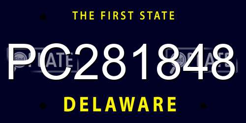 PC281848 Delaware License Plate