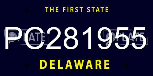 PC281955 Delaware License Plate