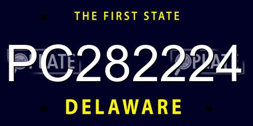 PC282224 Delaware License Plate