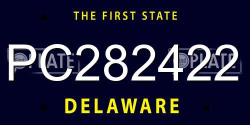 PC282422 Delaware License Plate