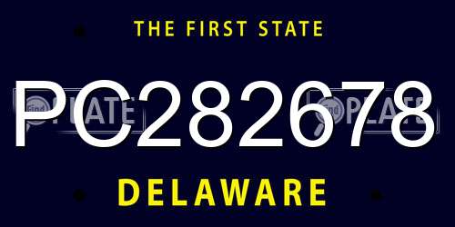 PC282678 Delaware License Plate