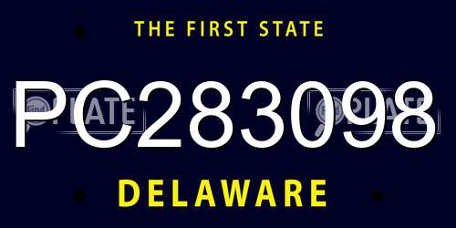 PC283098 Delaware License Plate
