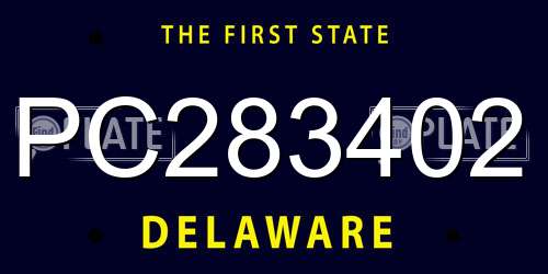 PC283402 Delaware License Plate