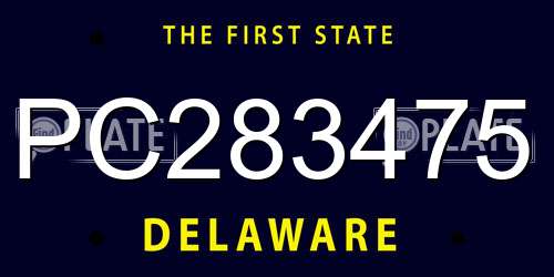 PC283475 Delaware License Plate