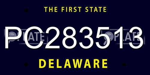 PC283513 Delaware License Plate