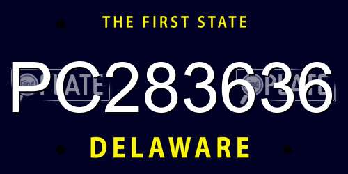 PC283636 Delaware License Plate
