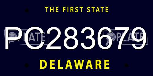 PC283679 Delaware License Plate