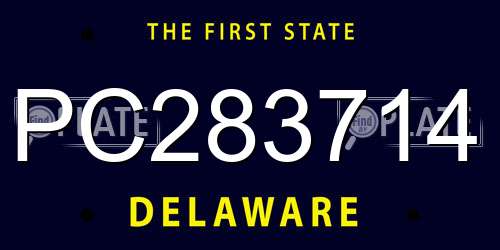PC283714 Delaware License Plate