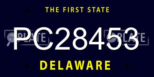 PC28453 Delaware License Plate