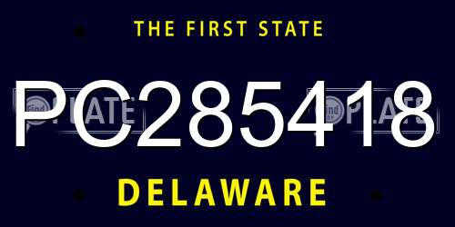 PC285418 Delaware License Plate