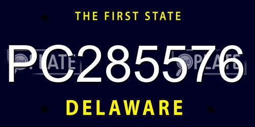 PC285576 Delaware License Plate