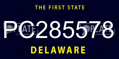 PC285578 Delaware License Plate