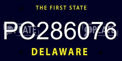 PC286076 Delaware License Plate