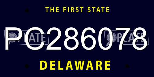 PC286078 Delaware License Plate