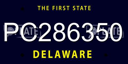 PC286350 Delaware License Plate