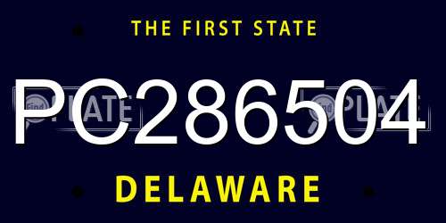 PC286504 Delaware License Plate