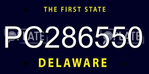 PC286550 Delaware License Plate