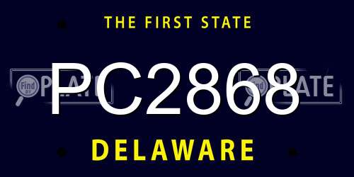 PC2868 Delaware License Plate