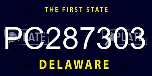PC287303 Delaware License Plate