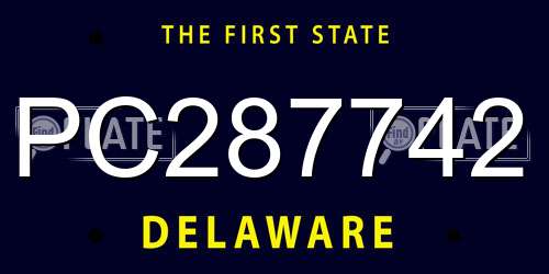 PC287742 Delaware License Plate