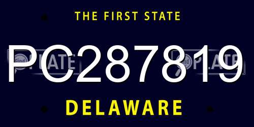 PC287819 Delaware License Plate