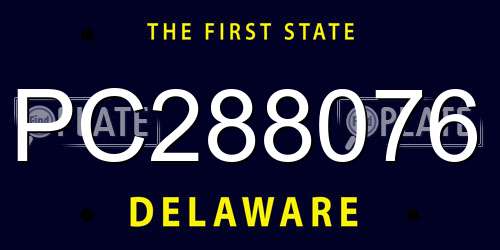 PC288076 Delaware License Plate