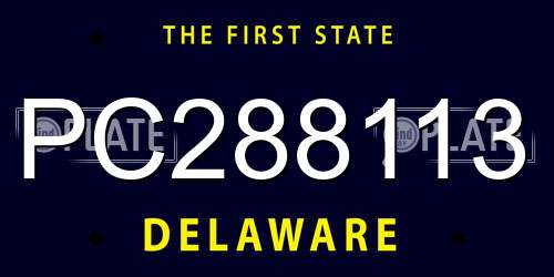 PC288113 Delaware License Plate