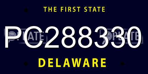 PC288330 Delaware License Plate