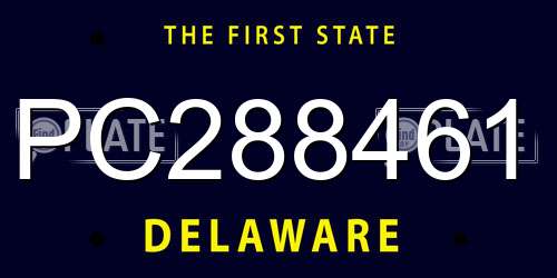 PC288461 Delaware License Plate