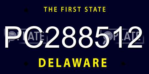 PC288512 Delaware License Plate
