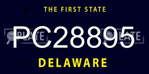 PC28895 Delaware License Plate