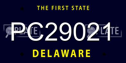 PC29021 Delaware License Plate