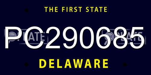 PC290685 Delaware License Plate