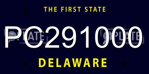 PC291000 Delaware License Plate
