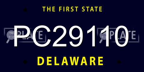 PC29110 Delaware License Plate