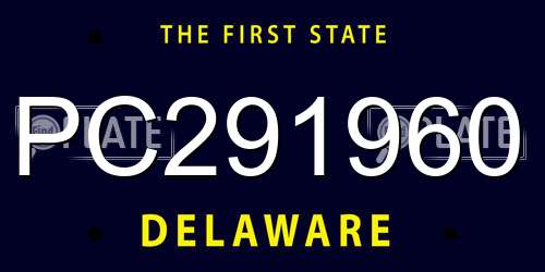 PC291960 Delaware License Plate