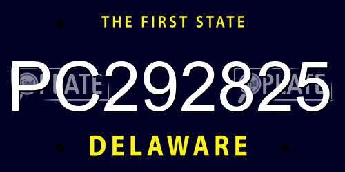 PC292825 Delaware License Plate