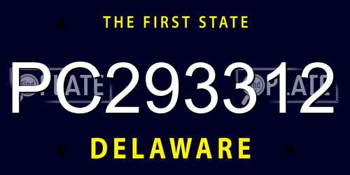 PC293312 Delaware License Plate