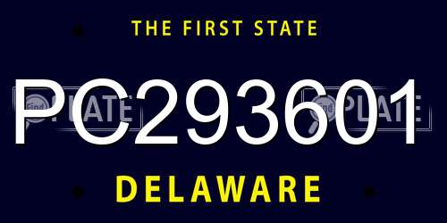 PC293601 Delaware License Plate