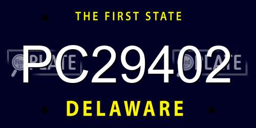 PC29402 Delaware License Plate