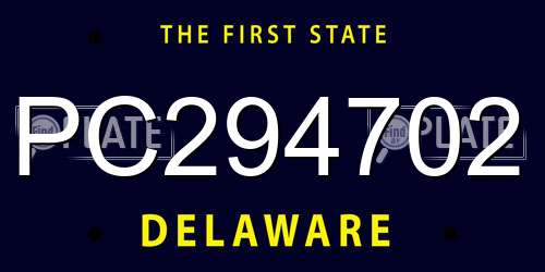 PC294702 Delaware License Plate