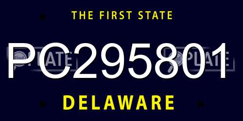 PC295801 Delaware License Plate