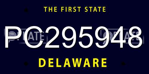 PC295948 Delaware License Plate