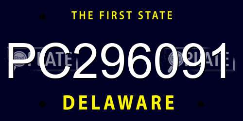 PC296091 Delaware License Plate