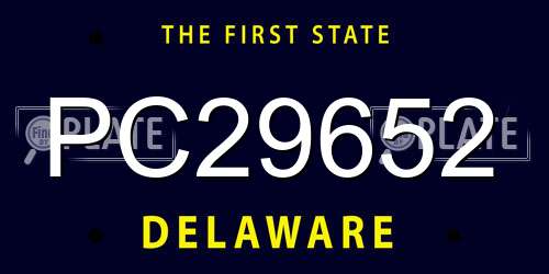 PC29652 Delaware License Plate